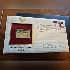 1980 Winter Olympics Hockey Gold Stamp